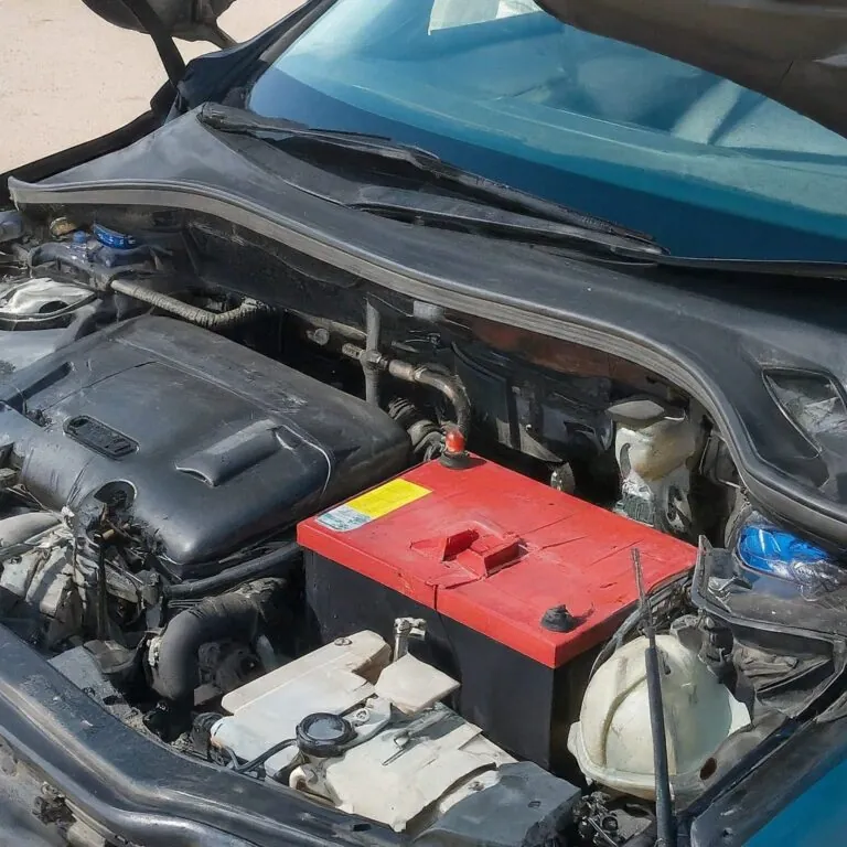 car battery exposed under engine bonnet